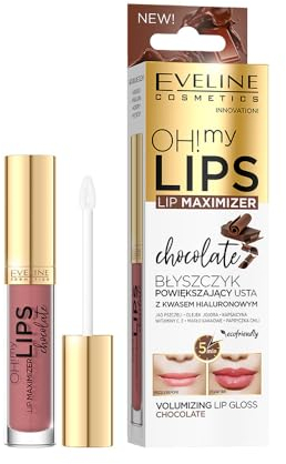 Eveline Cosmetics Oh! My Lips Volumizing Lip Gloss mit Chili-Extrakt und Hyaluronsäure für vollere, hydratisierte Lippen - Schokoladenduft