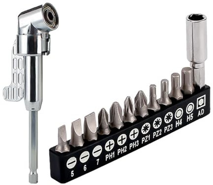 Weppduk Kit di cacciaviti | Trapano ad angolo retto a 105° con attacco per trapano ad angolo retto, utensili elettrici multifunzionali, accessori per trapano per viti elicoidali, trapano a batteria