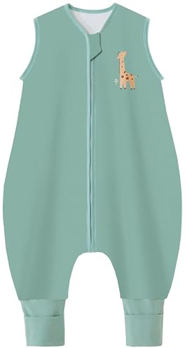Chilsuessy Babysovsäck med ben 1,5 tog/grön, 100 % bomull, 100 cm/babyhöjd 105–115 cm