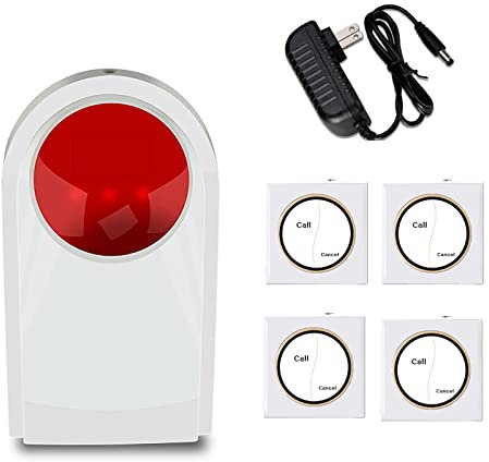 Bouton d'alarme de panique – Sirène SOS puissante avec lumière clignotante – Système d'alerte de sécurité ultime pour la maison, l'hôtel, le magasin – Dispositif de sécurité idéal pour les magasins de