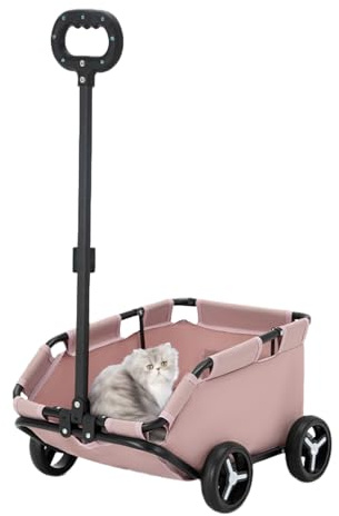 Kattvagnar,Hundvagn för små hundar - Husdjursvagn Rullande hundbur | Barnvagn,Lättvikts hopfällbar hundvagn för att resa och shoppa Promenera och