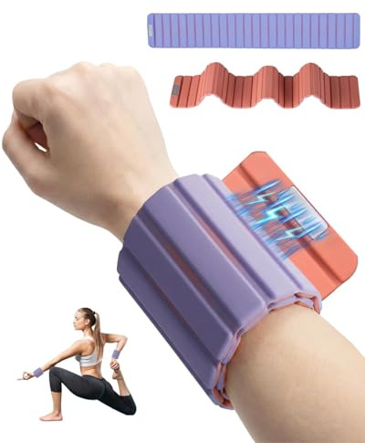 Spopal viktmanschetter, [2-färgblockering], 2-pack viktmanschetter, fötter för kvinnor med 0,5 kg halkfri magnetisk design, vattentät silikon för löpning, tyngdlyftning, jogging, yoga