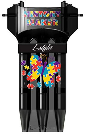 LSTYLE Dart Case Krystal One - Set di freccette in plastica rigida per punte morbide e freccette in acciaio, Nero/Autismo trasparente, Leggero