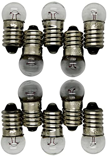 LED-Mafia 12V 3W DC 2X 10x 100x E10 0.3A warmweiß weiße Birnen Glühlampe Schraubgewinde (10)