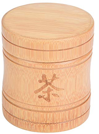 ZLXHDL Boite thé Cylindrique Bambou, Portable Rangement Boite a The Vrac 200g, Pots et bocaux de conservation Avec Couvercle Hermétique, Servir à stocker le thé, les grains de café, les épices, etc
