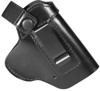 Taktisches Verdecktes Trageholster Aus Echtem Leder, Waffenholster Verdeckter Pistolenholster, Gürtelholster Taktische Pistolenholster Waffenholster,für Glock Klein Und Großpistolen (Schwarz)