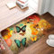 Schmutzfangmatte Retro Gelber Schmetterling 80x120cm Fussmatte Innen/Aussen rutschfest Schmutzfänger Türmatte für Flur Küche Haustiere Waschbar
