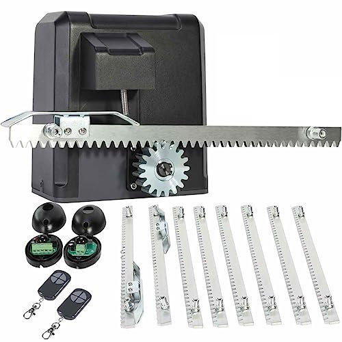 CO-Z Kit de Motorisation pour Portail Coulissant, 200W Max. 600KG, avec 2 Télécommandes, pour Cour Maison Jardin Garage