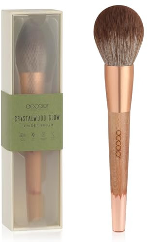 Docolor Großer Puderpinsel, Make-up Pinsel, Pinsel für Blush, zum Fixieren von Puder, Bronzer und Rouge,deckend, großer, flauschiger Puderpinsel, vegan, tierversuchsfrei und synthetische Borsten