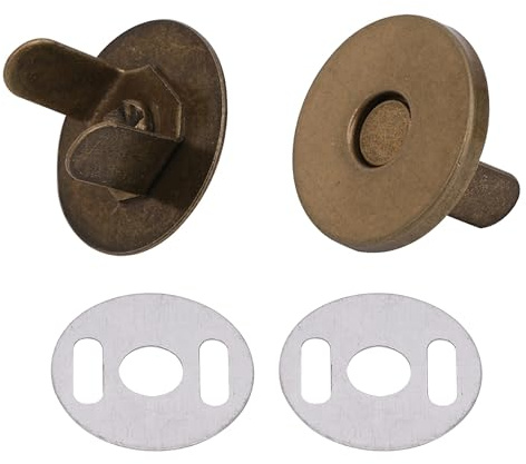 Lot de 20 boutons-pression magnétiques en bronze de 18 mm avec 2 rondelles de soutien pour sac à main, artisanat, vêtements, sacs, valises