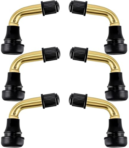 JEYORZY 6 Piezas Adaptador Válvula De Rueda, 90 Grados Extensiones De Válvulas, Valvula Rueda Coche, Universal Válvula Universal PVR50 Sin Cámara para Neumáticos, Válvulas sin Cámara para Motocicletas
