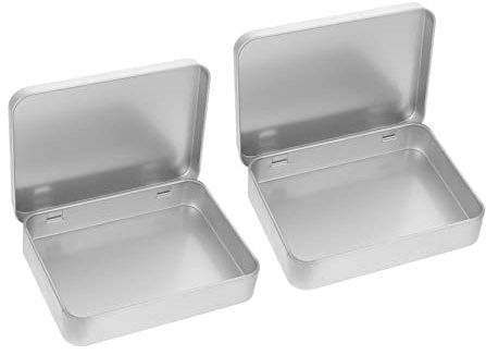 Gadpiparty 2 Pièces Boîte Boîtes Rectangulaires Tôle avec Couvercle pour Bonbons Rangement et Petits Objets