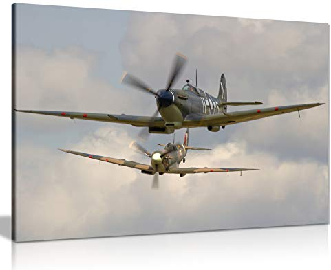 Stampa artistica su tela Raf Supermarine Spitfires, 31x20cm (12x8in)