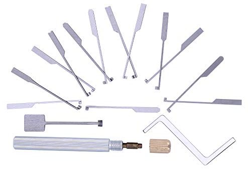 Loboo Idea 15pcs Dimple Kaba Set di grimaldelli Kaba Lock Opener per principianti e fabbri professionisti, Kaba Attrezzi del fabbro per Open Double-end Lock