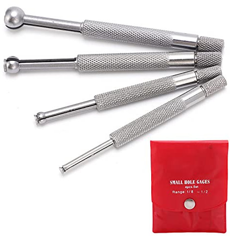 Jauge de Trou 4 Pièces Jauge Télescopique Jauge à Bille Complète Jauge D'alésage 3-13mm pour Petits Trous Fentes Rainures Mesure