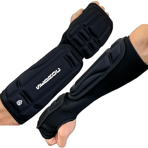 Sedroc Pro Fist Forearm Guards Padded Arm Sleeves with Knuckle Protection - Pair (Large - 15 Long)