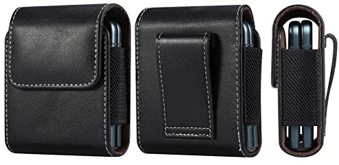 Niaoszhex Bolsa Universal para teléfono con Pantalla Plegable, riñonera para: Samsung Galaxy Z Flip/Flip3 5G/Flip4/Flip5, Huawei P50 Pocket, Motorola RAZR 5G/RAZR 2019, etc.(3259 Negro)