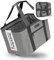 Einkaufskorb faltbar in Premiumqualität | Einkaufstasche mit weichem PU-Ledergriff | idealer Korb zum Einkaufen 30 Liter| stabile & sichere Shopping Bag (grau/schwarz)