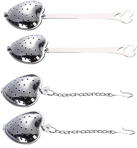 RGZD 4pcs Infusore tè, Colino Tisane, Tea Infusore Acciaio Inox Infusore tè Filtro, Pinze Filtro Te, Scolapasta Adatti per Ogni tè Sfuso, Foglie di tè
