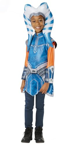 Rubies Déguisement Ahsoka Tano Classic pour filles et garçons, Tunique et accessoire de tête, Officiel Star Wars pour carnaval, Noël, Anniversaire, Fêtes et Halloween.