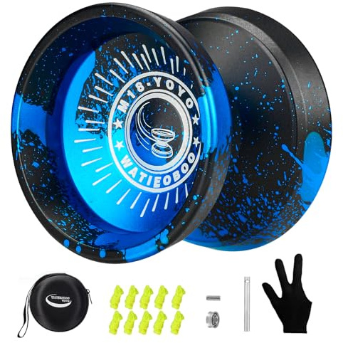 WATIEOBOO M18 Responsive & Unresponsive Metal Yoyo Kit - Beginners & Adults Pro Trick Yoyo with Bearing, Strings, Case & Gloves
