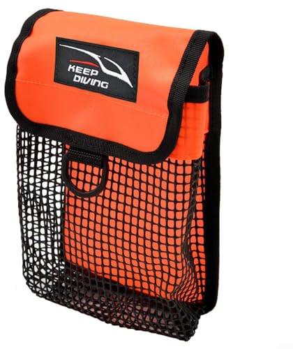 Hasaller Tauchen Mesh Tasche - Tauchausrüstungstasche (Fluoreszierendes Orange, 20 x 13 x 6 cm)