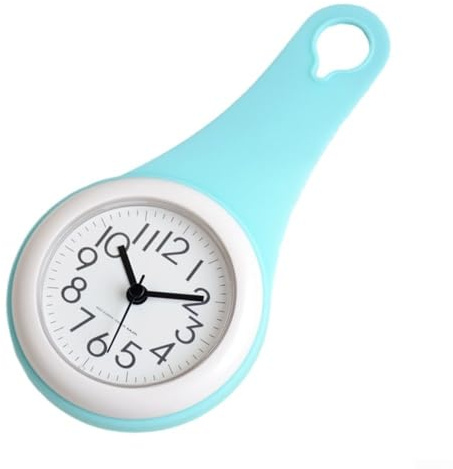 Orologio Da Parete Silenzioso - Digitale Da Cucina, Bagno, Impermeabile, Piccolo Con Ventosa, Decorazione per La Casa (Ciano)