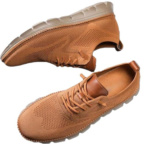 Gqiwub Wearbreeze Schuhe Herren, Urban Ultrabequem Schuhe Herren Walkingschuhe Bequem Atmungsaktive Leichtgewichts Schlupfschuhe (Orange, Erwachsene, Herren, 42, Numerisch, EU Schuhgrößensystem, M)
