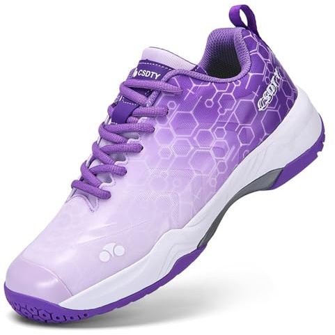 NGARY Chaussures de Pickleball pour Femmes, Baskets de Badminton décontractées, antidérapantes, Fitness, Volley-Ball, entraînement sur Terrain,Violet,35 EU