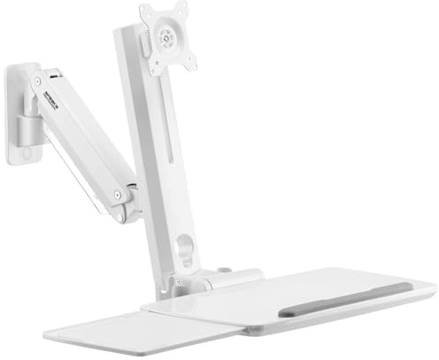 SpeaKa Professional SP-MM-950 Monitor-Wandhalterung übereinander, Mit Tastaturablage, inkl. 2 x Scanner-Halterung 43,2