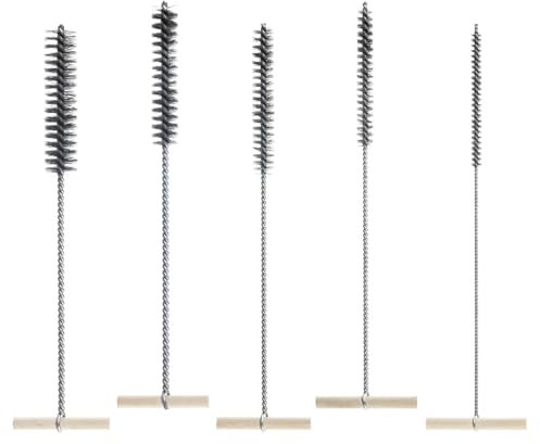 ROSYLEVE 5 Stück Bohrlochbürste 8mm/12mm/16mm/20mm/25mm Bohrloch Rohrbürste Edelstahl Drahtbürste Set für Schlagbohrmaschinen Effiziente Bohrlochreinigung