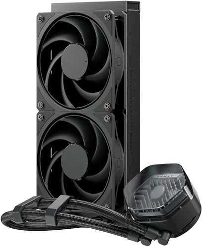 Cooler Master MasterLiquid 240 Atmos Stealth CPU Liquid Cooler - AIO Water Cooling System (TDP 280W), Dual Chamber Pump, Pre-Installed Mobius 120 Black Fans, LGA1851/1700 & AM5/AM4 Brackets