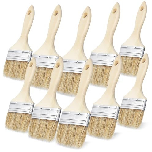 Tofficu 10pièces Lot de Pinceaux à Peinture pour Meubles Grillades Peinture Murale Et Nettoyage avec Tête Large Et Poils Denses
