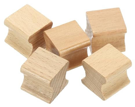 PATIKIL Supporti Per Timbri In Legno Vuoti 20x20mm 5Pezzi Manici Per Timbri In Gomma blocco In Legno Duro Per Creare Artigianato Fai Da Te Colore Marrone