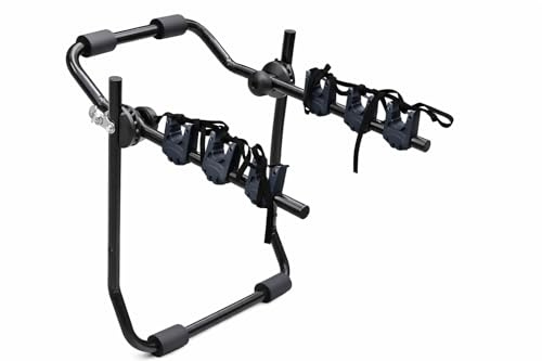 Susy Shop Portabicicletas trasero universal para coche, capacidad para 3 bicicletas, 40 kg, plegable, acero con bandas de nailon y ganchos