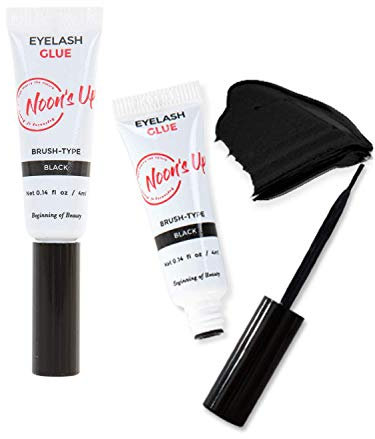 NOON'S UP Lash Glue: Waterproof 24 Hour Long-Lasting Eyelash Glue for False Lashes - Super Strong Hold, Sensitive Eyes - 0.14oz (Black)