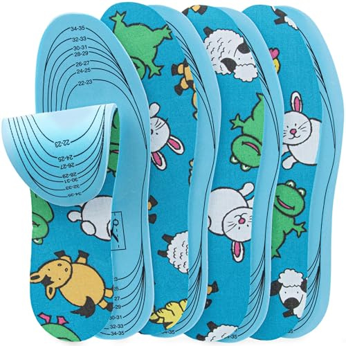 SULPO 4 paires de semelles intérieures pour enfants avec latex - dessous et coton - semelles souples pour chaussures d'école, chaussures pour enfants, bottes - différentes tailles - à découper