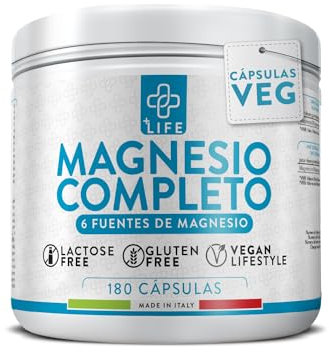 Magnesio Completo Capsule 180 PiùLife, 6 Fonti Con Magnesio Pidolato, Bisglicinato, Citrato, Sali Organici, Benessere Per Muscoli, Sistema Nervoso, Stress, Ossa, Integratore Per Dormire Meglio