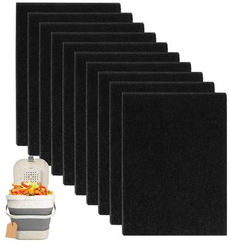 10 Pezzi Filtri per Joseph Joseph Bidoni del Compostaggio,Filtri a Carbone Attivo per Cucina, a Carboni Attivi per Secchio di Compost Universali Dimensione