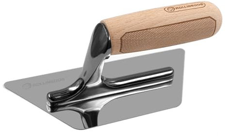 ROLLINGDOG Trapezoid Shape Plastering Trowel - Venetian Trowel Plastering Tools with Beech-Handle Stainless Steel 200mm x 105mm x 84mm(7.87 x 4.13 x 3.3)