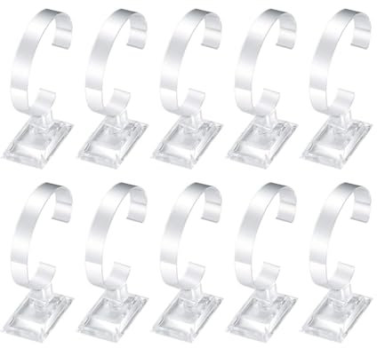 Anseom Acrylic Watch Stands, 10 Pieces Transparent Watch Display Stands, 8cm C-Shaped Plastic Watch Holders Bracelets Holders Clear Jewelry Stands for Home or Shop