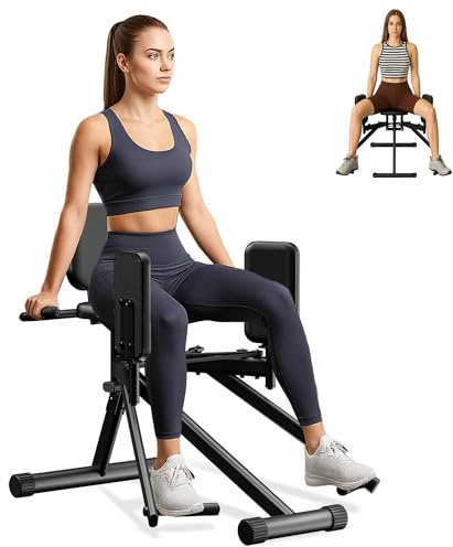GUUG Machine d'abduction des Hanches: Hip Trainer Exerciseur Réglable Appareil de Musculation Fessier des Jambes pour la Maison avec Bandes de Résistanceentraînement pour Femme Noir