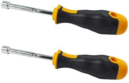 STFRBTH 2PCS 8mm Socket Wrench Screwdriver, High-Carbon Steel Hex Nut Driver with Comfort Grip Handle for DIY Repairs & Hand Tools