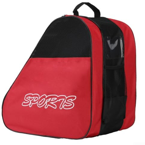 Sac de patinage à glace pour patins à roulettes et patins à roues alignées, sac de transport en tissu Oxford avec bandoulière réglable, design à 3 couches pour casque et équipement de protection, pour