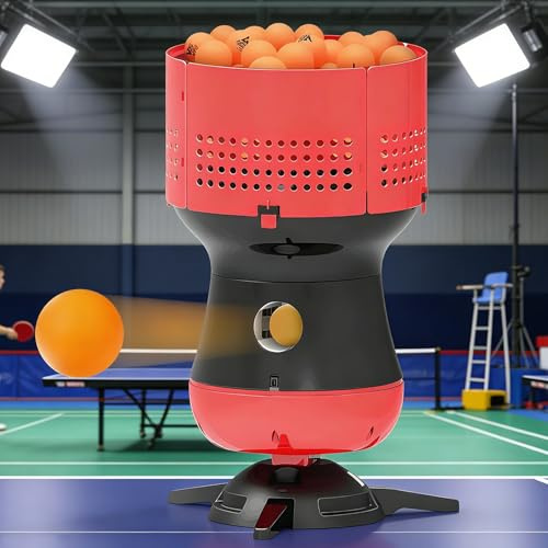 vnmudzeo Lanceur De Balles De Ping-Pong Programmable avec TéLéCommande, Vitesse, Rotation Et Placement Personnalisables, Lanceur De Balles LéGer, pour Un EntraîNement Structuré Main