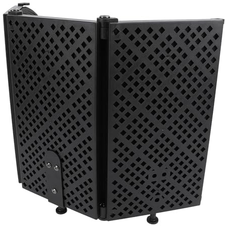 Jeffergarden Protector de Aislamiento de Micrófono con Soporte para Trípode, Cubierta de Grabación de 3 Paneles de Espuma EVA y ABS, ángulo Ajustable, Filtro Pop, para Grabación por Computadora,