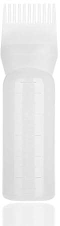 Hair Smear Bottle, Aplicador de Peine para Teñido de Cabello Herramientas Esenciales para el Teñido de Cabello Aplicador para Peine de Raíces Botella de Tinte para el Cabello (blanco)