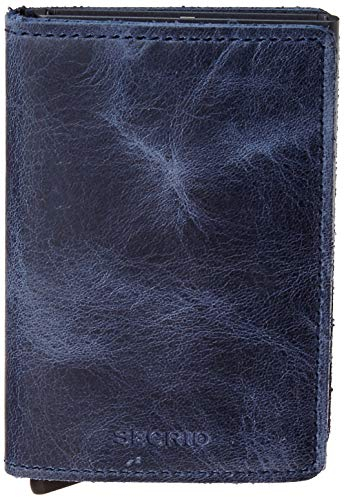 Porte Cartes Anti-Piratage Slimwallet Vintage SV Bleu