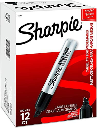 Sharpie 15001 Box of 12 Sharpie King Size Chisel Tip Permanent Markers