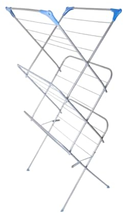 Aspect Clothes Airer,Clothes Drying Rack, 3 Tier Clothes Airer Indoor Cloth Airer With Extra Wings, Non-Slip Wet Clothes Dryer, Folding Clothes Horse Indoor and Outdoor All Weather Laundry Rack